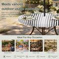 thumbnail image 6 of Round Outdoor Tablecloth with Umbrella Hole and Zipper, Ombre Black Grey Striped Tablecloth with Elastic Waterproof, Farmhouse Modern Stripes Patio Table Covers for 45" - 54" Picnic Pool Tables, 6 of 9