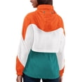 thumbnail image 2 of Women's G-III 4Her by Carl Banks Aqua/Orange Miami Dolphins Tie Breaker Lightweight Quarter-Zip Jacket, 2 of 2
