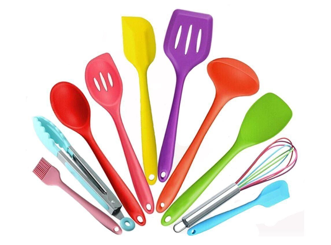 Silicone Kitchen Utensils 10 Piece Cooking Utensil Set, Made of FDA