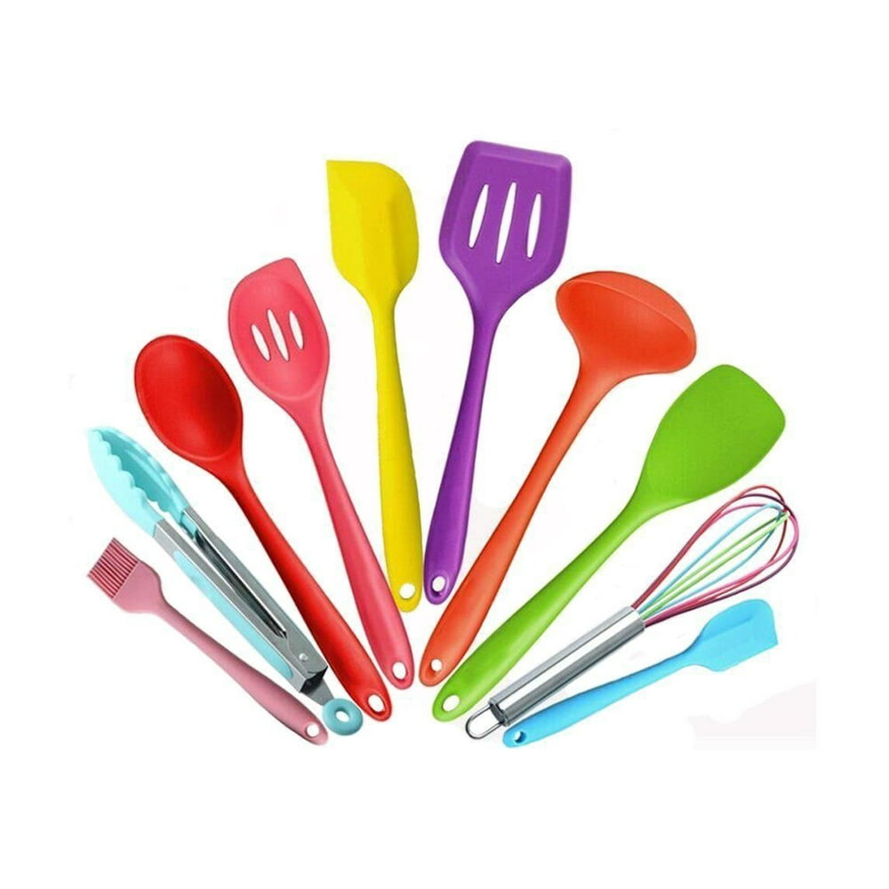 Silicone Kitchen Utensils 10 Piece Cooking Utensil Set, Made of FDA