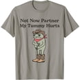 thumbnail image 1 of Funny Western Cowboy IBS Frog Not Now Partner My Tummy Hurts T-Shirt - White - M, 1 of 4