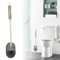 thumbnail image 1 of Escobilla De Baño Suave Para Inodoro, De Pared, Con Mango Largo, Para Uso Doméstico, Sin Ángulos Muertos, Escobilla De Baño Para Inodoro De Cuclillas, Escobilla De Baño, 1 of 7