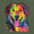 thumbnail image 2 of Smiling Dog | Colorful Neon Golden Retreiver | Dean Russo Art Animal Lover Mens Premium Tri Blend T-Shirt, Military Green, Large, 2 of 6