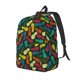 thumbnail image 1 of Easygdp Pineapple Fruit Colorful Mochila de Lona Resistente para Laptop, Compatible con Laptops de 15 a 17 pulgadas, Ideal para Escuela, Trabajo y Viajes-Medium, 1 of 5