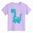 thumbnail image 4 of kpoplk Girls/Kids/Toddlers Crew Neck Cotton T-Shirts Short Sleeve Summer Basic Top(Light Purple,5-6 Y), 4 of 4
