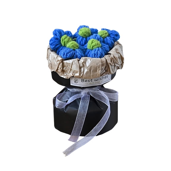 5.12Inch Valentines Handmade Crochet Flower Bouquet, Romantic Gift for Her, Perfect for Birthday Festival Wedding Graduation Anniversary Valentine's Day