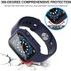 thumbnail image 4 of KAIYANG 2 fundas rígidas para reloj inteligente de PC + protector de pantalla de vidrio templado para Apple Watch Series 9/8/7 de 45 mm, estilo E, Apple Watch Series 9 4, azul oscuro, 4 of 5