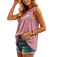 thumbnail image 5 of Women's Summer Tops Boho Tank Tops Crewneck Sleeveless Shirts Casual Flowy Lace Swiss Dots Blouses Trendy Clothing, 5 of 6