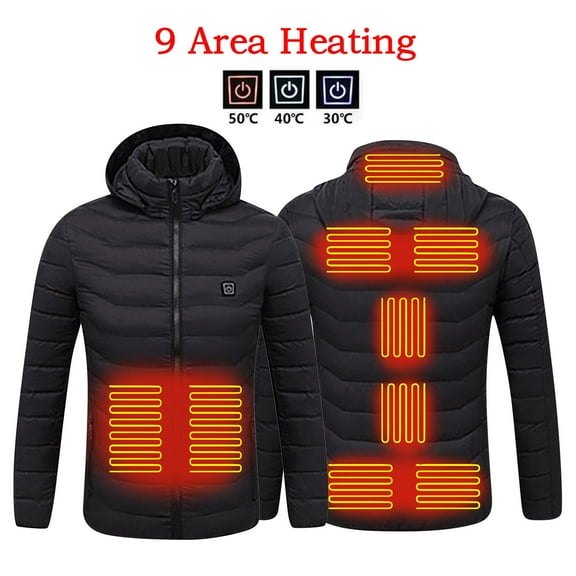 labakihah coats for women heated outdoor clothing for riding skiing fishing via heated coat black l