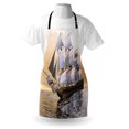thumbnail image 4 of Maritime Apron, Ship Sailing on the Ocean with Full Sail Digital Computer Graphic Composition, Unisex Kitchen Bib with Adjustable Neck for Cooking Gardening, Adult Size, Multicolor, by Ambesonne, 4 of 4
