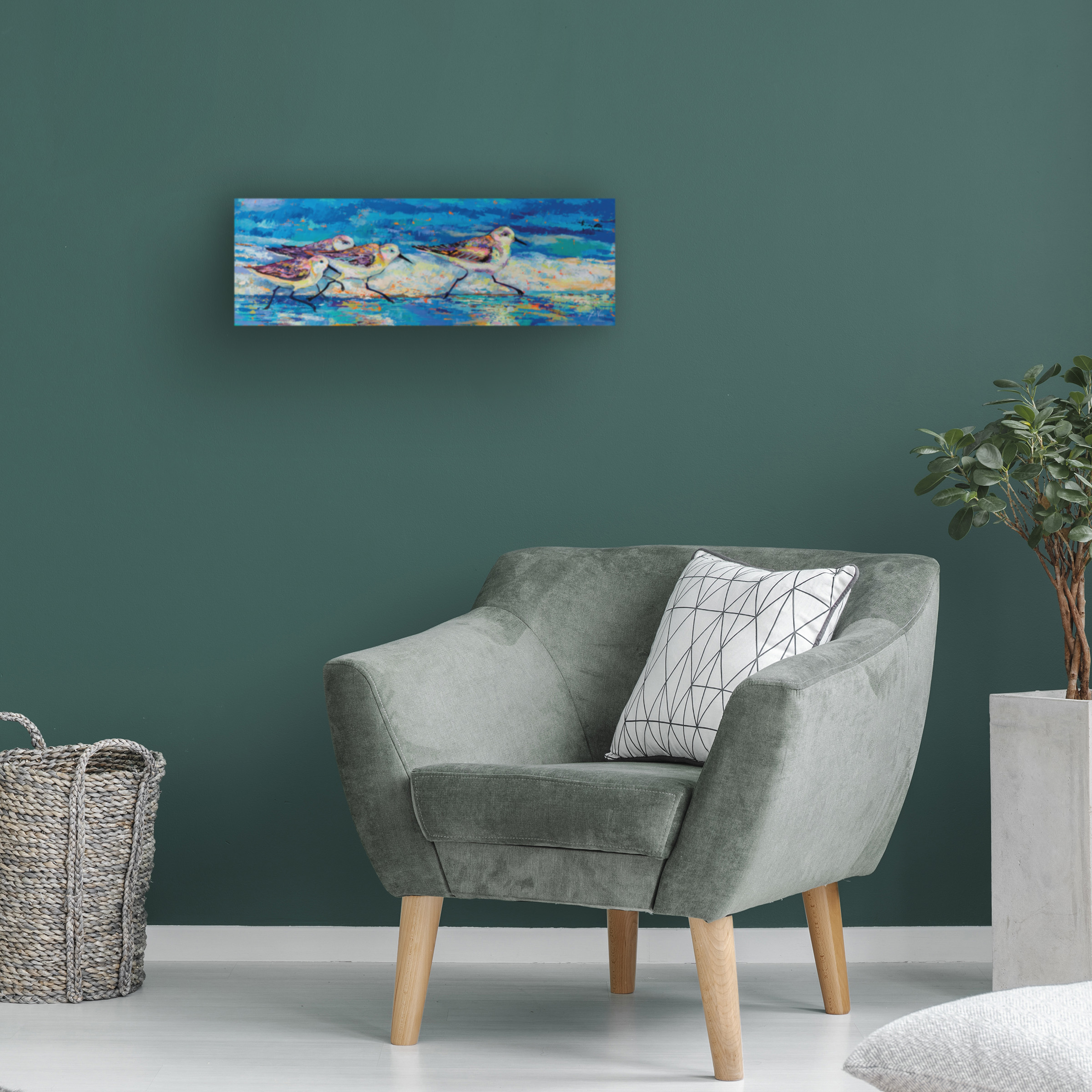 Jeanette Vertentes 'Racing Plovers' Canvas Art