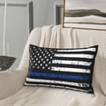 thumbnail image 5 of Daiia Thin Blue Line Flag Pattern Bedding Waterproof Pillow Protector Zippered Queen – Bed Bug Proof Pillow Encasement-14"x20", 5 of 6