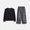Black Soot, variant on Wonder Nation Boys' Waffle Top and Flannel Pants Sleep Set, 2-Piece, Sizes 4-18