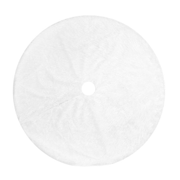 Falda de árbol de Navidad de 47 pulgadas de piel sintética blanca como la nieve Faldas de árbol de f Abanopi Blanco/120cm