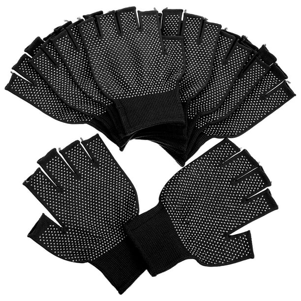 5 pares de guantes de trabajo sin dedos para hombre, de punto transpirables, antideslizantes, para clima frío, conducción, ciclismo y reparaciones.