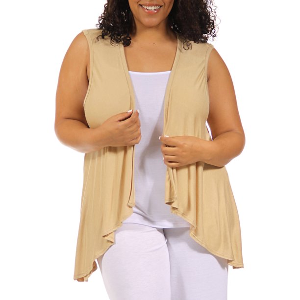 24/7 Comfort Apparel Women's Plus Size Sleeveless Shrug