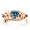 thumbnail image 2 of Gem Stone King 18K Rose Gold Plated Silver Ring Persian Blue Moissanite Created Sapphire (0.81 Cttw), 2 of 4
