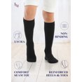 thumbnail image 3 of HUGH UGOLI Knee High Cotton Socks for Kids Girls Boys & Toddlers, Long School Uniform Socks, Soft & Comfortable,Black, 7-8 Years Old, 4 Pairs, 3 of 5