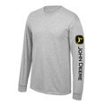 thumbnail image 1 of John Deere Solid Long Sleeve Tee with Logo on Sleeve, Oxford- Medium, 1 of 4