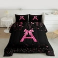 thumbnail image 2 of Manfei Letter Monogrammed Bow A Bedding Comforter Set 2pcs for Boys Girls,Bling Glitter Twin Comforter Sets Microfiber,Dreamy Princess Breathable Bedding Set,Lightweight Room Decor,Reversible, 2 of 8