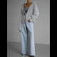 thumbnail image 4 of Cárdigan de Mujer, Suéter de Larga, Cárdigan con Botones y Cuello en V, Prenda de Punto de Moda. Gris S, 4 of 10