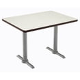 thumbnail image 2 of KFI Studios Mode 2.5' x 4' Dining Table, Mahogany, Silver T-Leg Base, 2 of 7