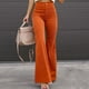 thumbnail image 4 of Pantalones Acampanados De Talle Alto Para Mujer, Diseño De Bolsillos Color Puro Pantalones Acampanados Con Parte Inferior De Campana Para Mujer Otoño Invierno Para Uso Diario ANGGREK  No, 4 of 7