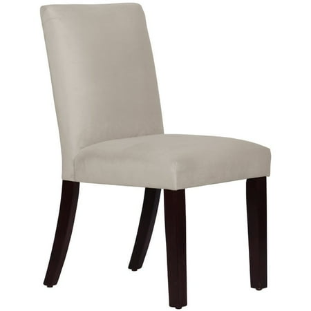 Skyline Furniture Velvet Parsons Dining Chair Gray: Elegant Upholstered Room Seating, Wood Legs, Poly Foam