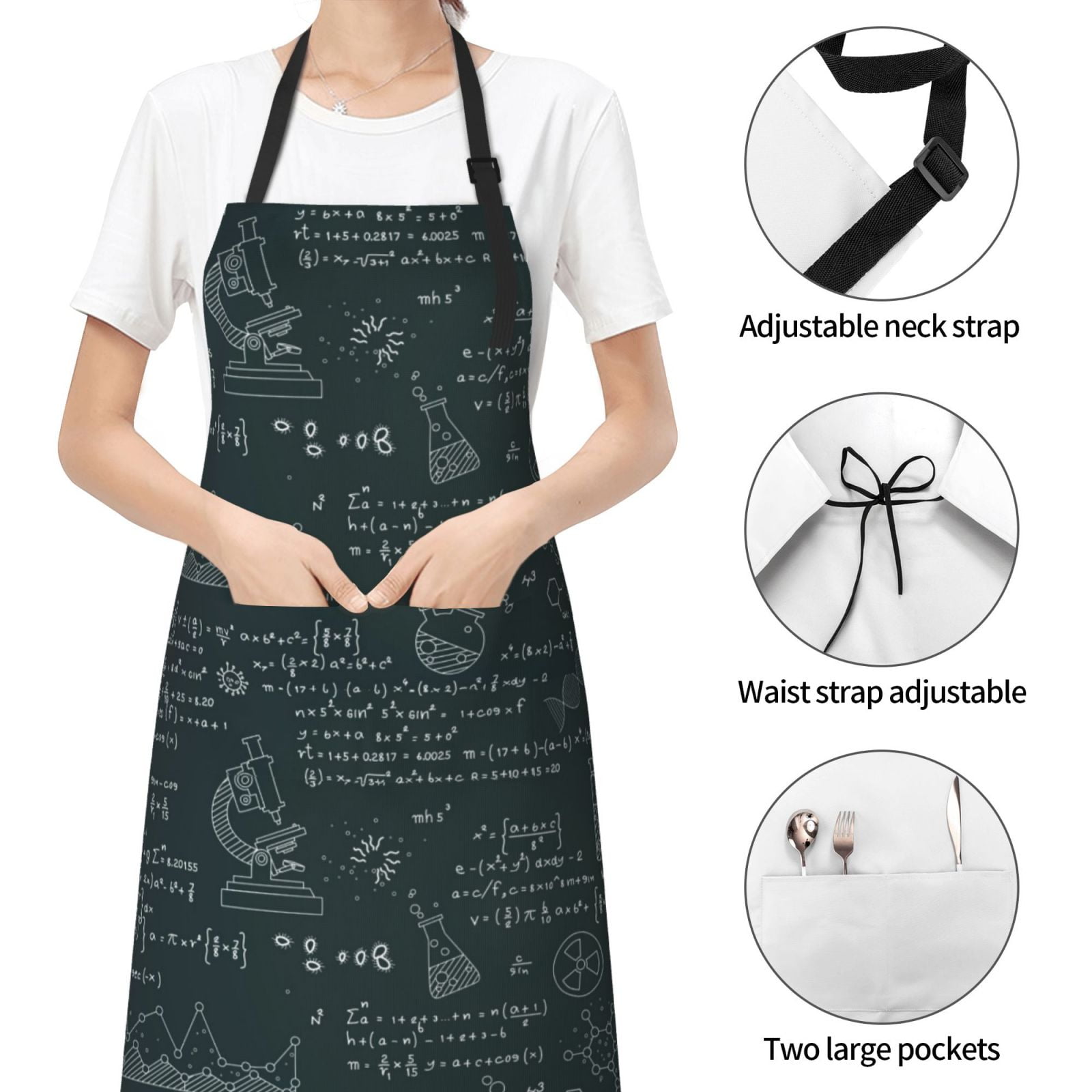 Vsdgher Chemical Waterproof Apron with 2 Pockets Kitchen Chef Aprons Bibs for Grooming Cooking Baking Painting Gardening