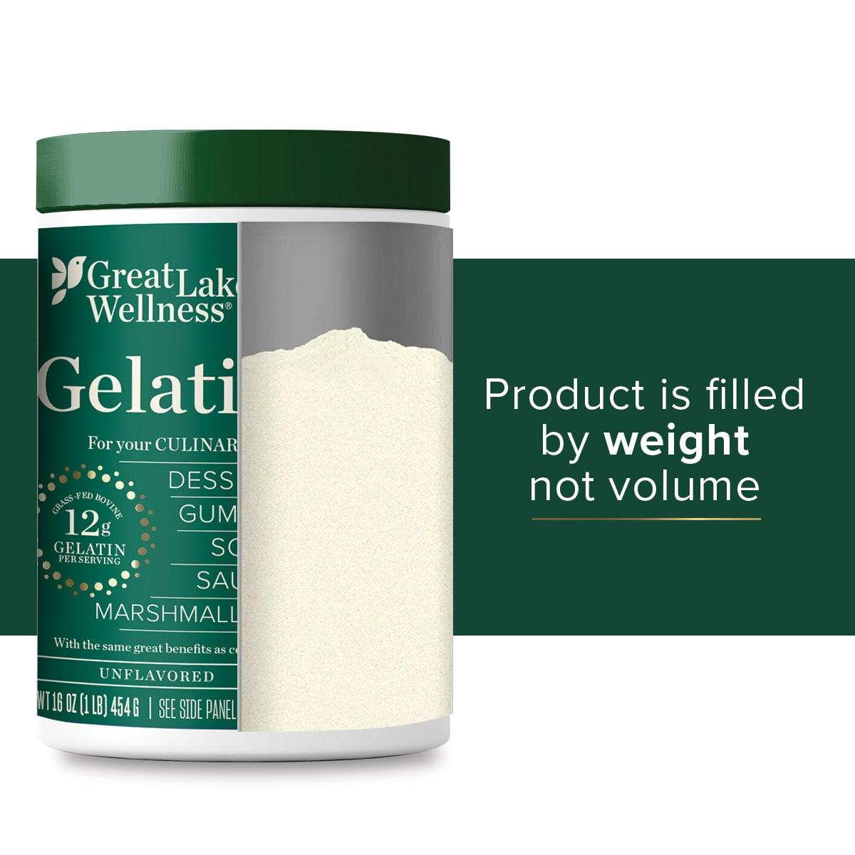 Great Lakes Wellness Culinary Beef Gelatin Powder, Unflavored, 16 oz