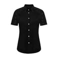 thumbnail image 5 of BLVB Women's Velvet Button down Shirts Sequin Splicing Short Sleeve Tops Casual Fashion Collared Shirts for Party Club, 5 of 5