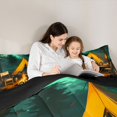 thumbnail image 4 of Erosebridal Teens Happy Camping Twin Comforter Sets 3-Piece,Jungle Adventure Theme Bedding Set for Boys Girls,Black Reversible,Breathable Home Decor, 4 of 6
