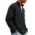 thumbnail image 6 of Sweatshirts For Men Long Sleeve Waffle Shirts Quarter Zip Loose Pullover Tops Lightweight Trendy Sweatshirts Black L, 6 of 6