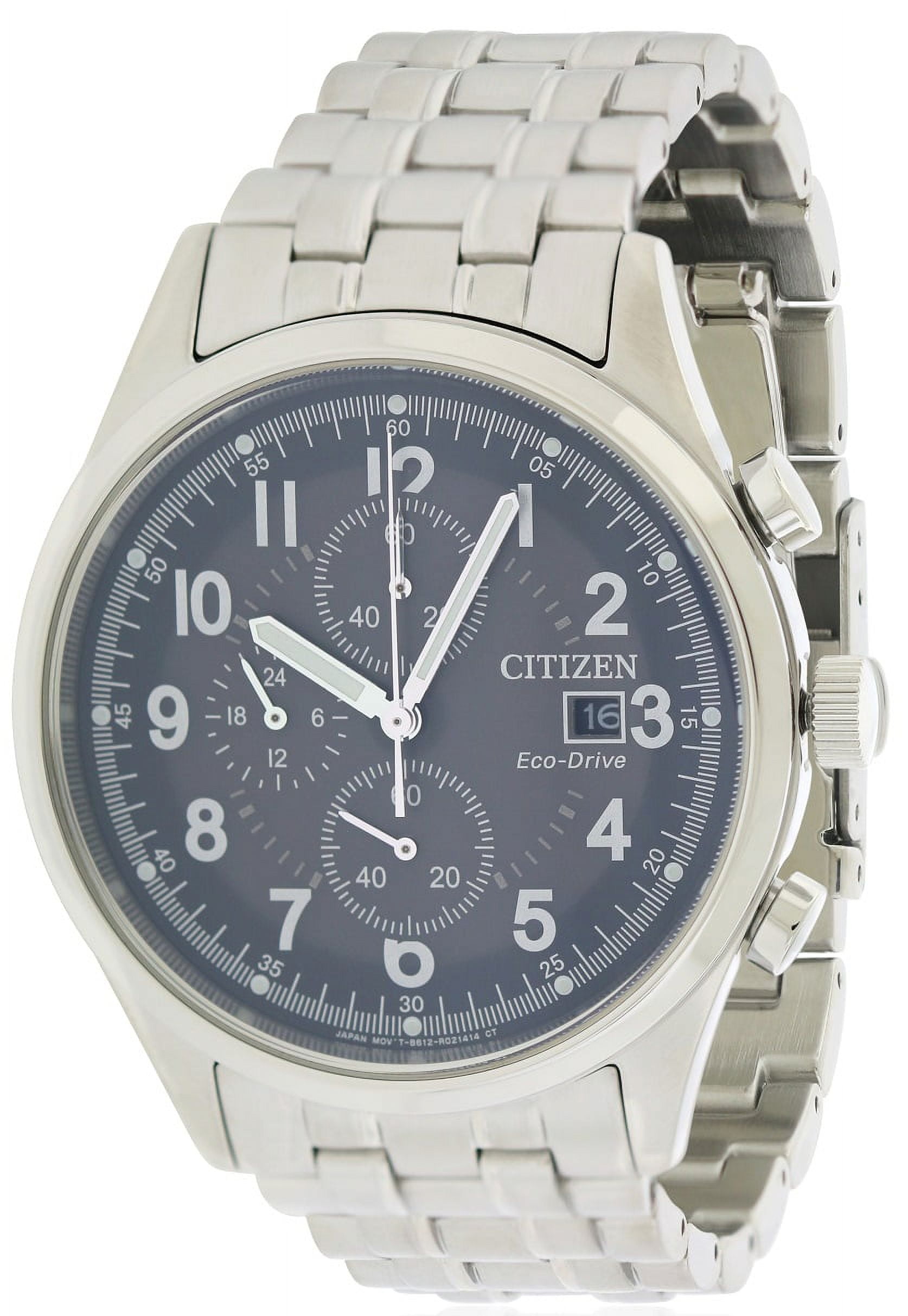 Citizen Eco-Drive Chronograph Watch, Stainless Steel, Blue Dial