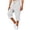 White, variant on CIAKGIAF Men Shorts with Pockets Drawstring Elastic Waist Rolled Cuff Capri Solid Casual Capris Shorts