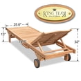 thumbnail image 2 of Sunny Teak Wood 4-Position Outdoor Sun Bed Lounger Garden Patio Chair w Tray 2 Wheels, 2 of 10