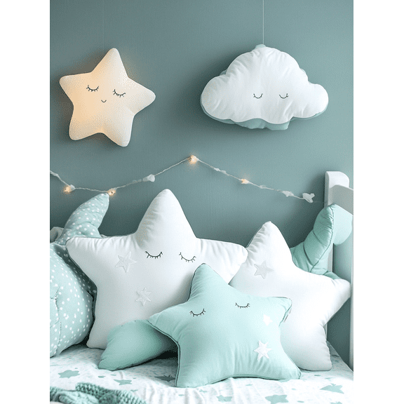 Star and Cloud Canvas Wall Art/Decorative PillowsSuitable for BedroomLiving RoomNurseryKids RoomPlayroom Decoration.