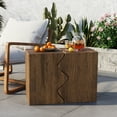 thumbnail image 3 of COSIEST Concrete Side Table, Set of 2 Rectangular Outdoor Side Tables, Decorative Garden Stools for Indoor Outdoor, Accent Table Patio Side Table Nesting End Table w Light Oak Colored Faux Wood, 3 of 5