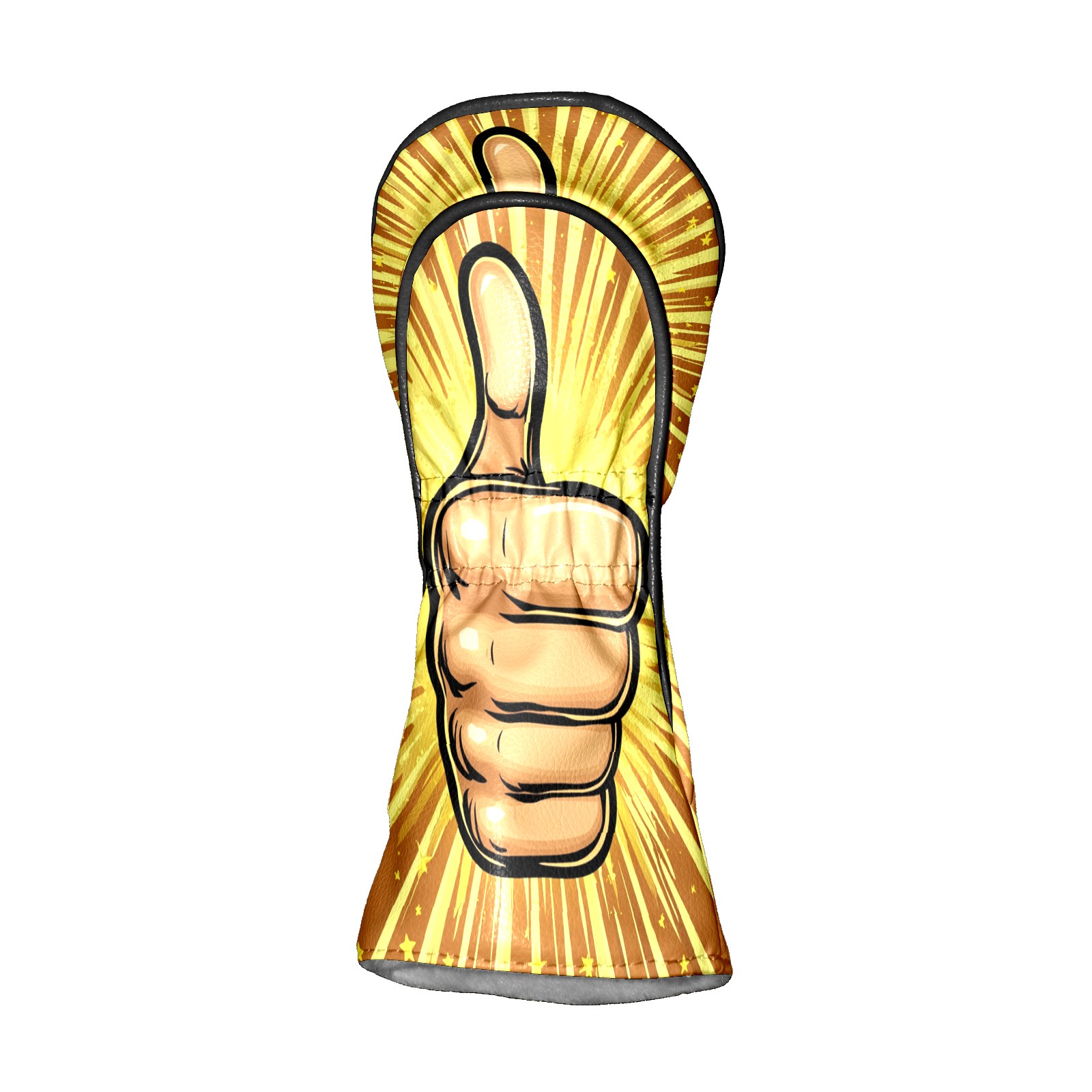 Golf Club Covers PU Leather Waterproof Head Covers for Fairway Woods Hybrids Thumbs Up Pattern