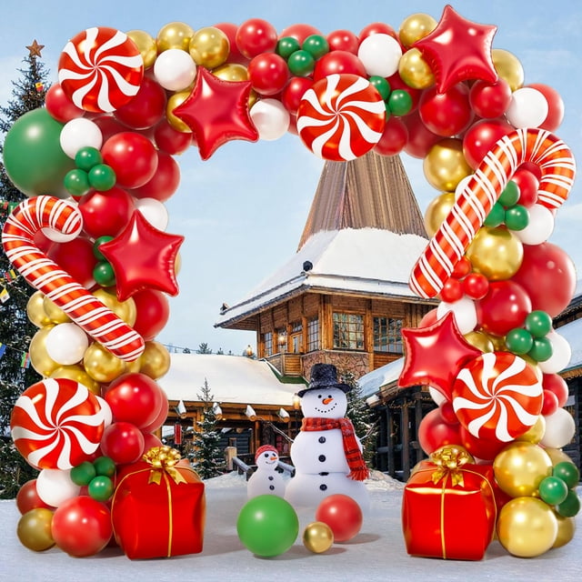Kit AOBKDeco de 151 guirnaldas navideñas con forma de arco con forma de guirnalda, color rojo y verde