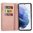 thumbnail image 5 of SaniMore Shining Star Laser Designed for Google Pixel 7A Case, Zipper Wallet Case for Girls Women, PU Leather Flip Kickstand Card Slot + Wrist Strap Cover for Google Pixel 7A, Rosegold, 5 of 8