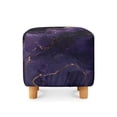 thumbnail image 2 of SCRAWLGOD Marble Print Dark Violet Square Ottoman Cover, Stretch Square Ottoman Covers Slipcover, Cover for Storage Stool, Footstool Protection for Living Room Decor, 2 of 7