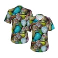 thumbnail image 3 of Yiaed Easter Egg1 Print Women's T Shirt V-Neck Short Sleeve Shirt Casual Breathable Tee Summer Tops-, 3 of 5
