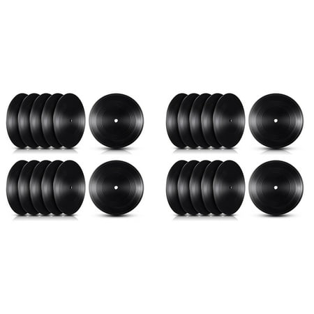

Blank 7 Inch CD for CD Wall Decor Decor Black Records Decor (24 Pieces)