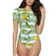 thumbnail image 1 of Balery Lemon Body de cuello redondo de manga corta para mujer Tops de manga corta Tops básicos-Large, 1 of 7