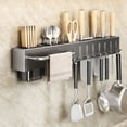 thumbnail image 1 of GFHFHITJ Iron Multifunction Tool Stand Wall Mounted Multifunctional Knife RackNo Hole Kitchen ShelfChopstick CageIntegrated Kitchen Knife RackModern Storage Racks, 1 of 6