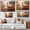 thumbnail image 4 of Designart "Red Rooster in Beige and Red from Japan" Animals Framed Wall Art - Modern Farmhouse Red Rooster Hallway Framed Wall Art Decor, 4 of 6