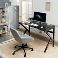thumbnail image 3 of Gymax 48'' K-shaped Gaming Desk Computer Table with Cup Holder & Headphone Hook, 3 of 9