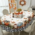 thumbnail image 2 of Fall Pumpkin Tablecloth Thanksgiving Autumn Buffalo Plaid Table Cloth 60"x84", Waterproof and Reusable Table Cover for Fall Harvest Party Decoration, 2 of 6