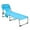 Turquoise, variant on Gymax Portable Beach Chaise Lounge Chair Folding Reclining Chair w/ Facing Hole Blue